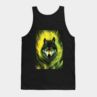 Beautiful Wolf Artwork | Wolf Themed Decor | Aesthetic Wolf | Wolf Illustration Tank Top